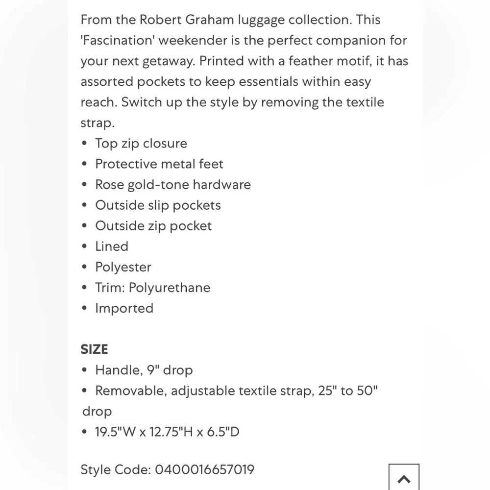 Robert Graham luggage weekender bag. NWOT